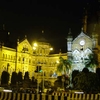 Chhatrapati Shivaji Terminus - Flood-Lit Night View